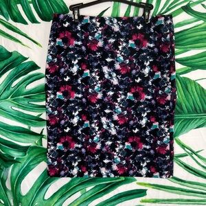 Talbots 12 Black Dark Purple Pink Straight Office Church Work Fall Winter Skirt